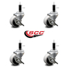 Service Caster 2 Inch Thermoplastic Wheel 1 Inch Expanding Stem Caster with Brakes, 4PK SCC-EX05S210-TPRS-SLB-1-4
